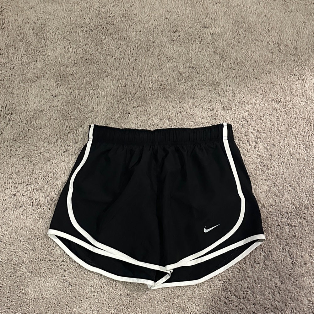 Nike Black Women's Running Shorts with White Piping